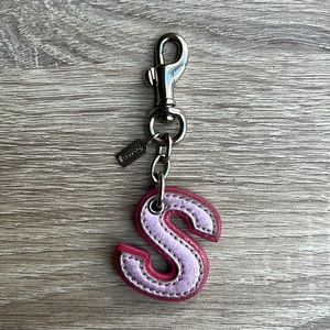 Authentic COACH Leather Letter S Charm Keyfob